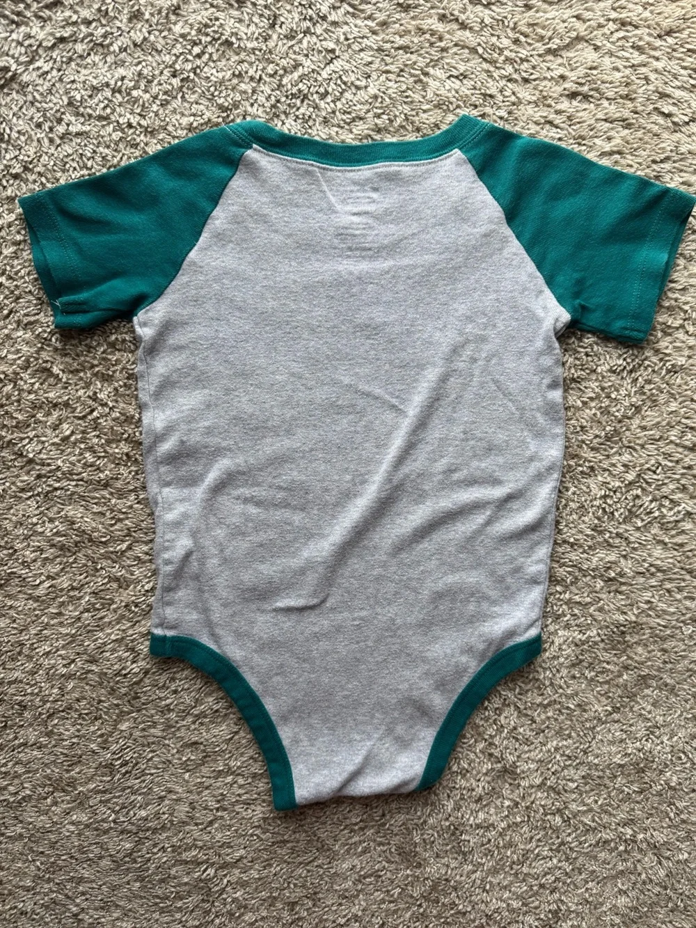 Member’s Mark Baby’s Favorite Raglan Bodysuit Gray Teal 24M 100% Cotton